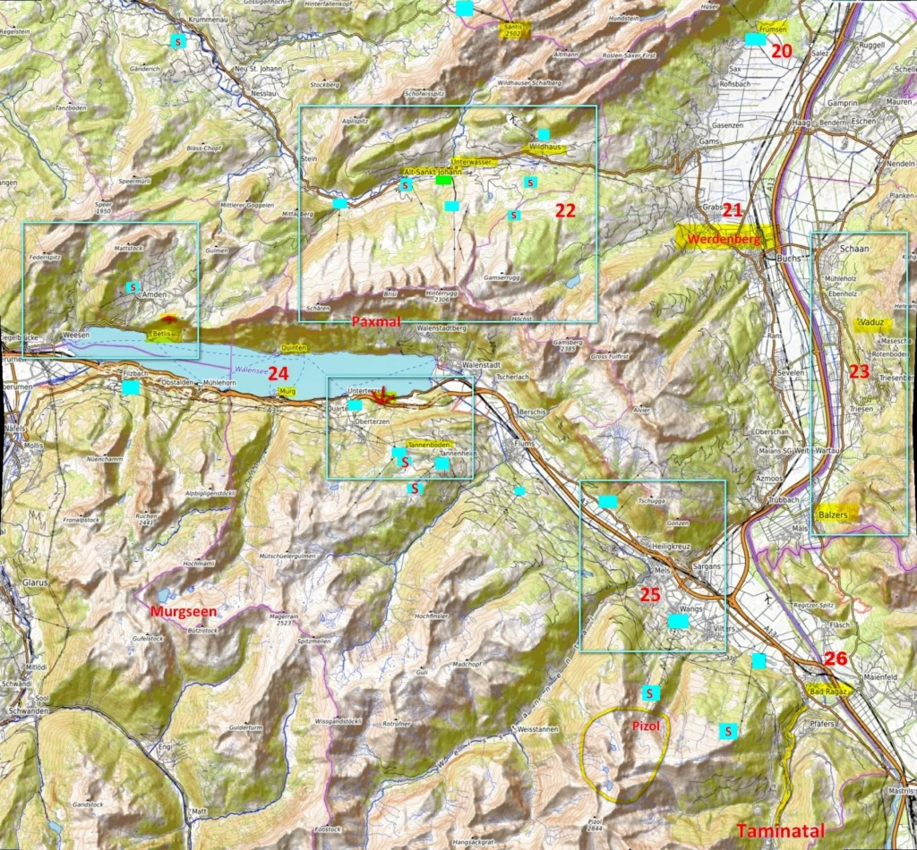 Werdenberg Toggenburg озеро Валензее Тоггенбург Верденберг